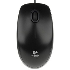 Logitech B100 Optical Wired Mouse - Ergonomic Design for Comfort & Precision - Black